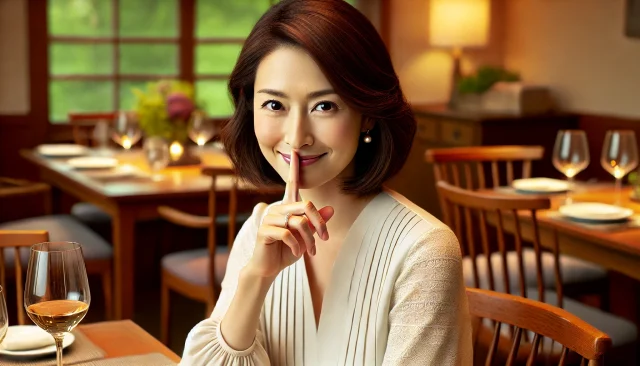 パパ活の事は秘密だという感じの主婦の女性