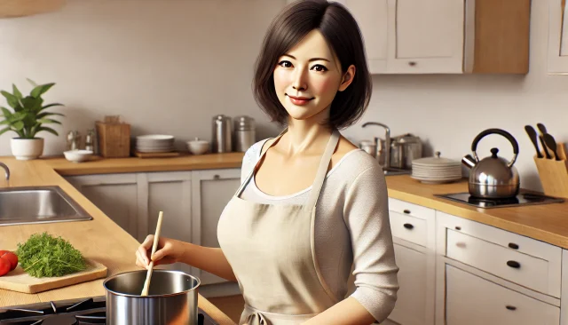 家族の為に家事をやる主婦のパパ活女子