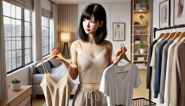 パパ活デートでの服装を迷う女性