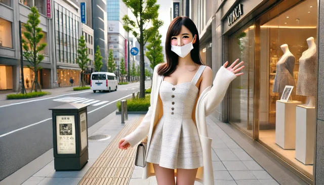 パパ活の顔合わせでマスクを着けている女性