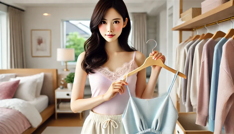 パパ活の顔合わせの服装を悩んでいる女性